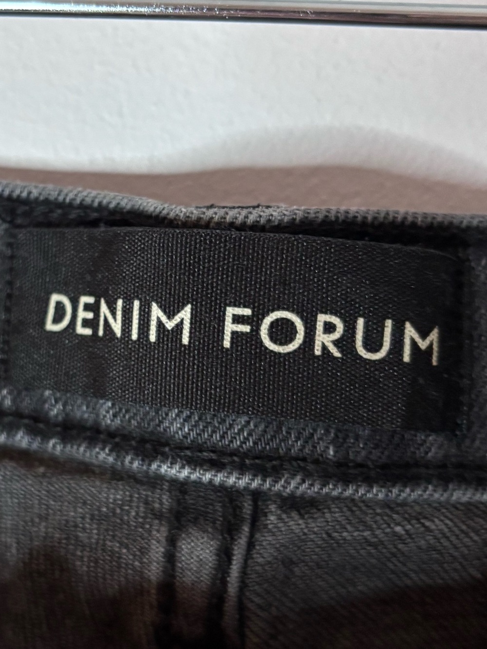 Denim Forum The Arlo High-Rise Straight Jeans in Charcoal Gray - Picture 4 of 5